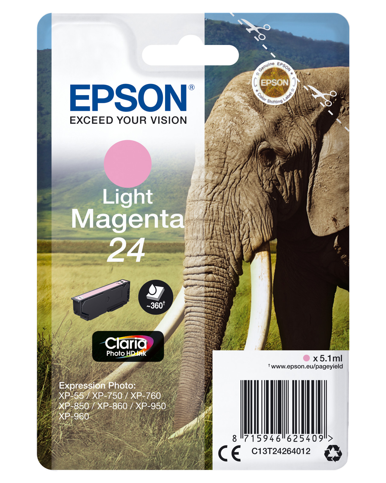 Epson C13T24264012 inktpatroon Claria Photo HD lichtmagenta type T2426