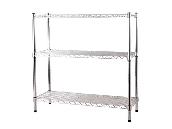 Regal 'Manhattan' 90 x 35 x 90 in Stahl chrom 3 Etagen