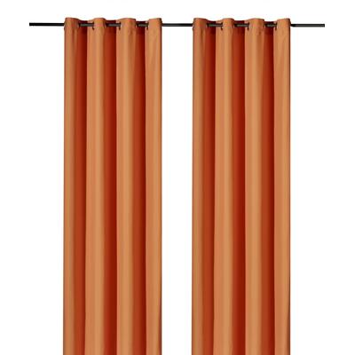 Vorhang WECKBRODT "Vito, 1 Stück, Ösen, blickdicht, Satin, Unifarben", orange, B:140cm H:245cm, Satin, Polyester, Gardinen, Microvelour, blickdicht, Unifarben, Gardine, Store