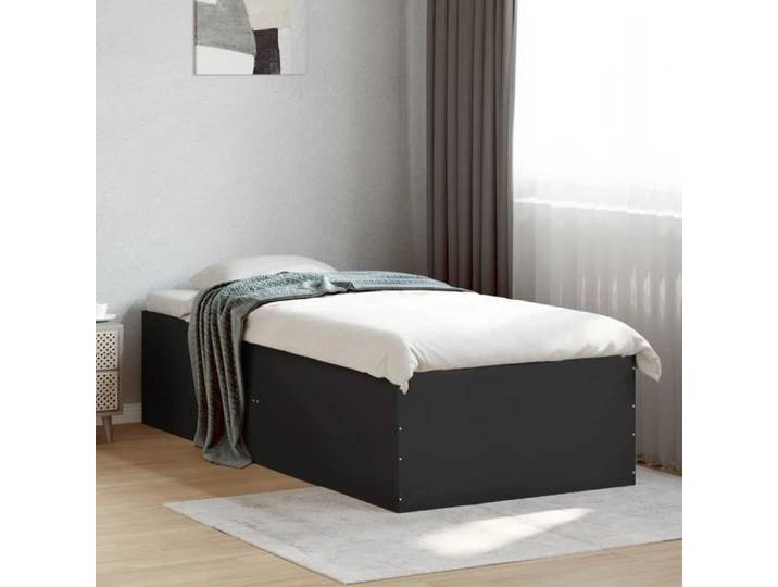 CHIC Lit adulte 1 place - 90x200 cm Structure/Cadre de lit noir 90x200 cm #Sara84638