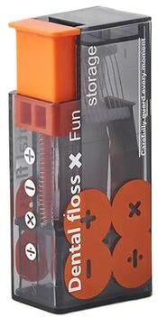 Inspired Living Refillable Pop Up Dental Floss Dispenser, Portable Floss Storage Box For Clean On the Go Smiles orange
