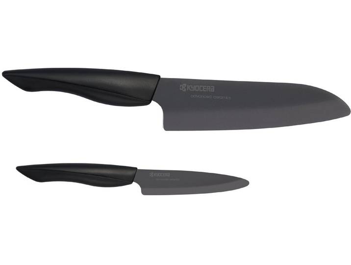 KYOCERA Messer-Set SHIN (Set, 2-tlg), Gemüse-/Santokumessser, extrem scharfe Klinge, Zirkoniakeramik