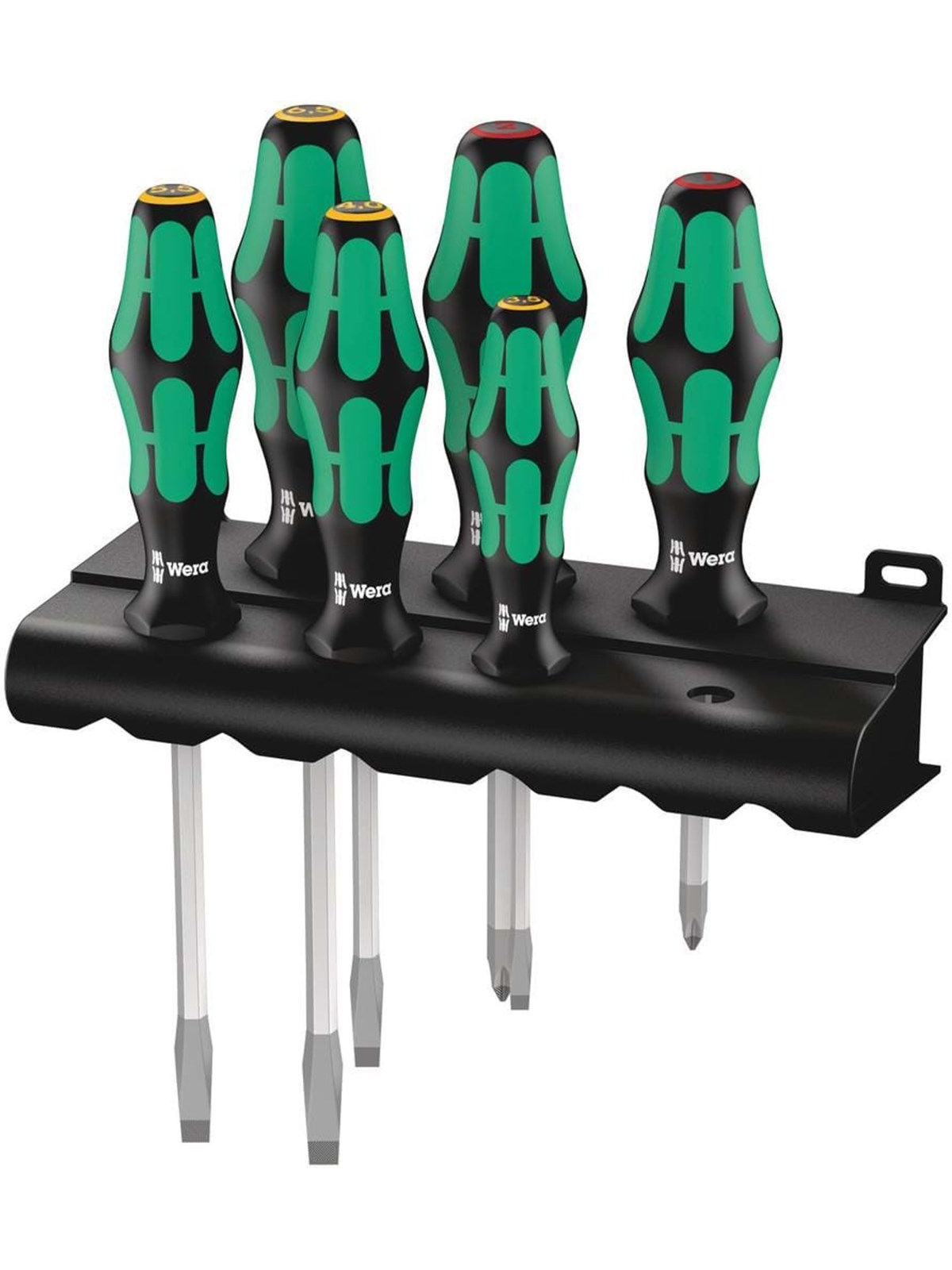 Wera 334 SK/6 Rack Schraubendrehersatz Kraftform Plus Lasertip + Rack, 6-teilig