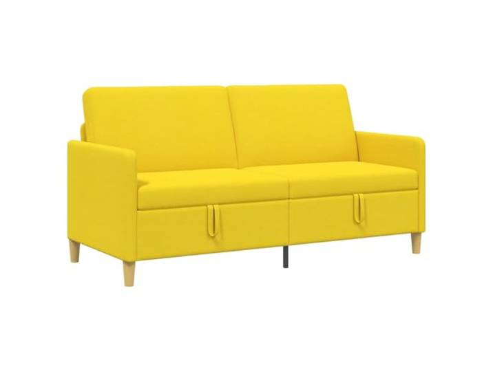 hliofuir 3-Sitzer Sofa mit Stauraum Helles Gelb 172x78x87 cm Polstersofa Dreisitzer Couch mit aufklappbarer Sitzfläche, braunen Beinen und funktionalem Fach für Wohnzimmer oder Gästezimmer.