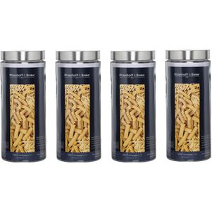 Ritzenhoff&Breker Vorratsglas Vio mit Metalldeckel, 2,1 Liter, rund, luftdicht, Set, 4 Stück