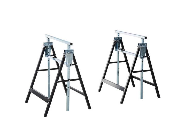 Homcom Unterstellbock, 2 x Gerüstbock, Schwarz, Metall, 58x130x68 cm, Elektrogeräte