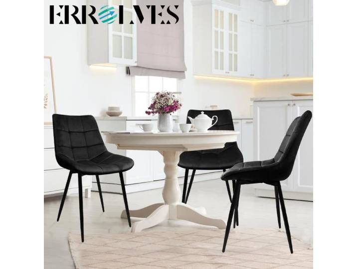 ERROLVES®Lot de 8 Chaises-Siège Moderne-Noir