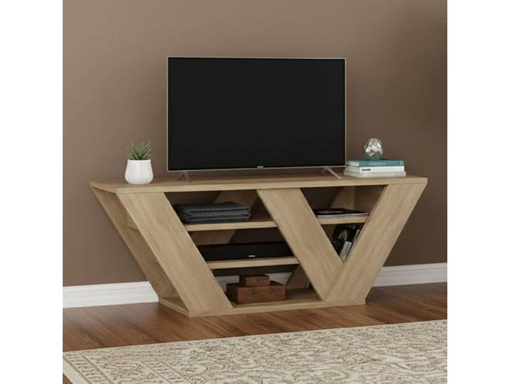 Dmora TV-Schrank Pegasus 110x30x40h cm Braun 2 Regale 2 Fächer