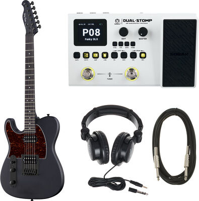 Harley Benton TE-20HH LH w/Soran Dual Stomp Mattschwarz