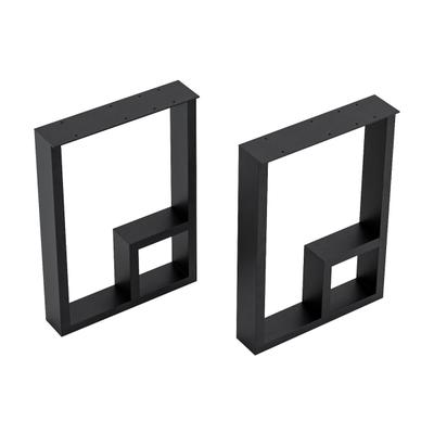 Helloshop26 - Set aus 2 Tischbeinen aus Stahl 42 x 30 x 7 cm schwarz