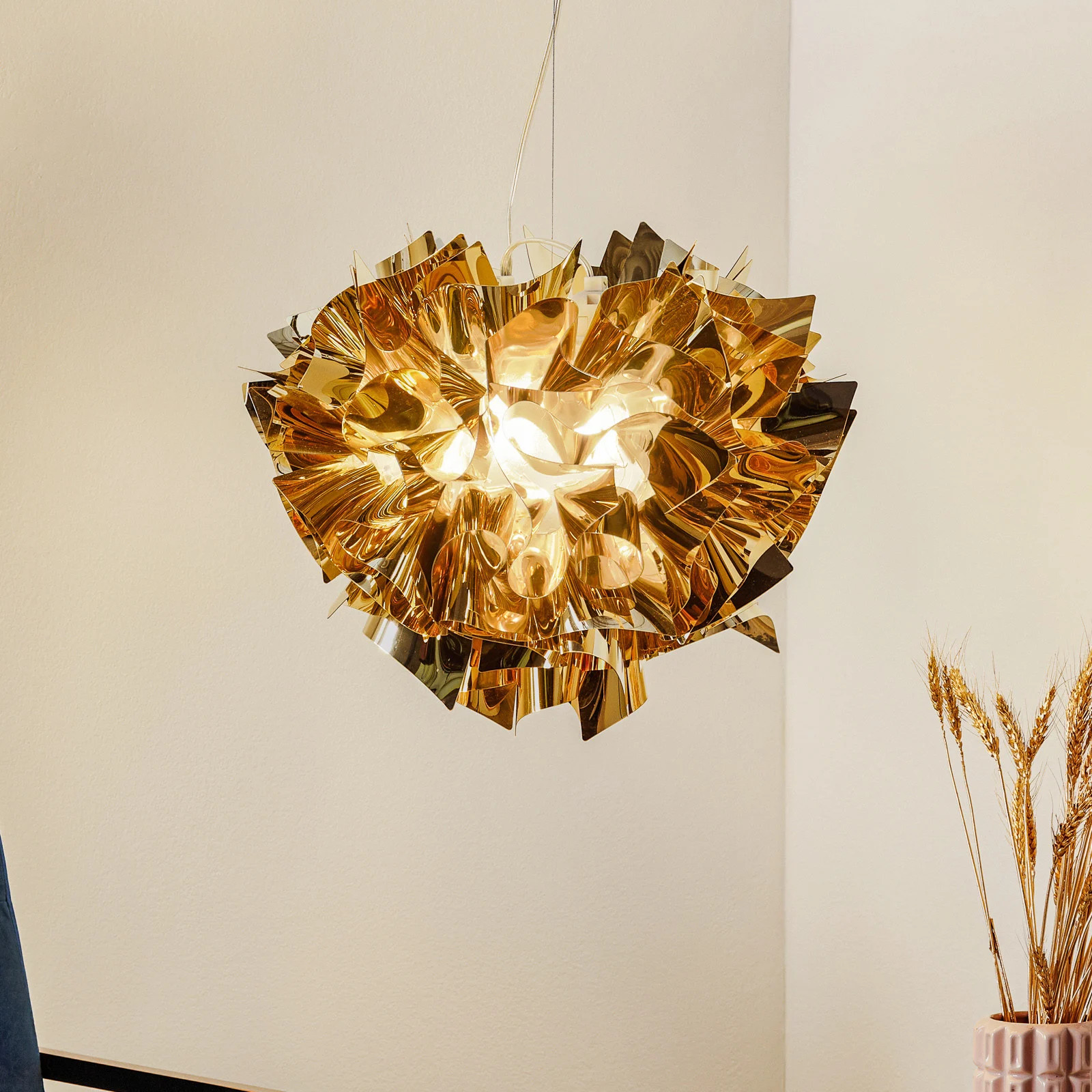 Slamp Velin Hanglamp Goud - Designer Kunststof Lamp voor de Woonkamer