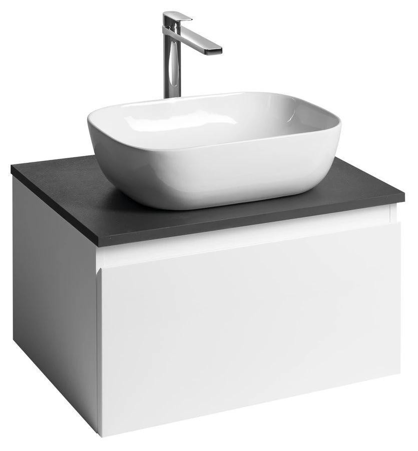 Aqualine ALTAIR wandkast met vlakke deur, wit / antracietgrijs
