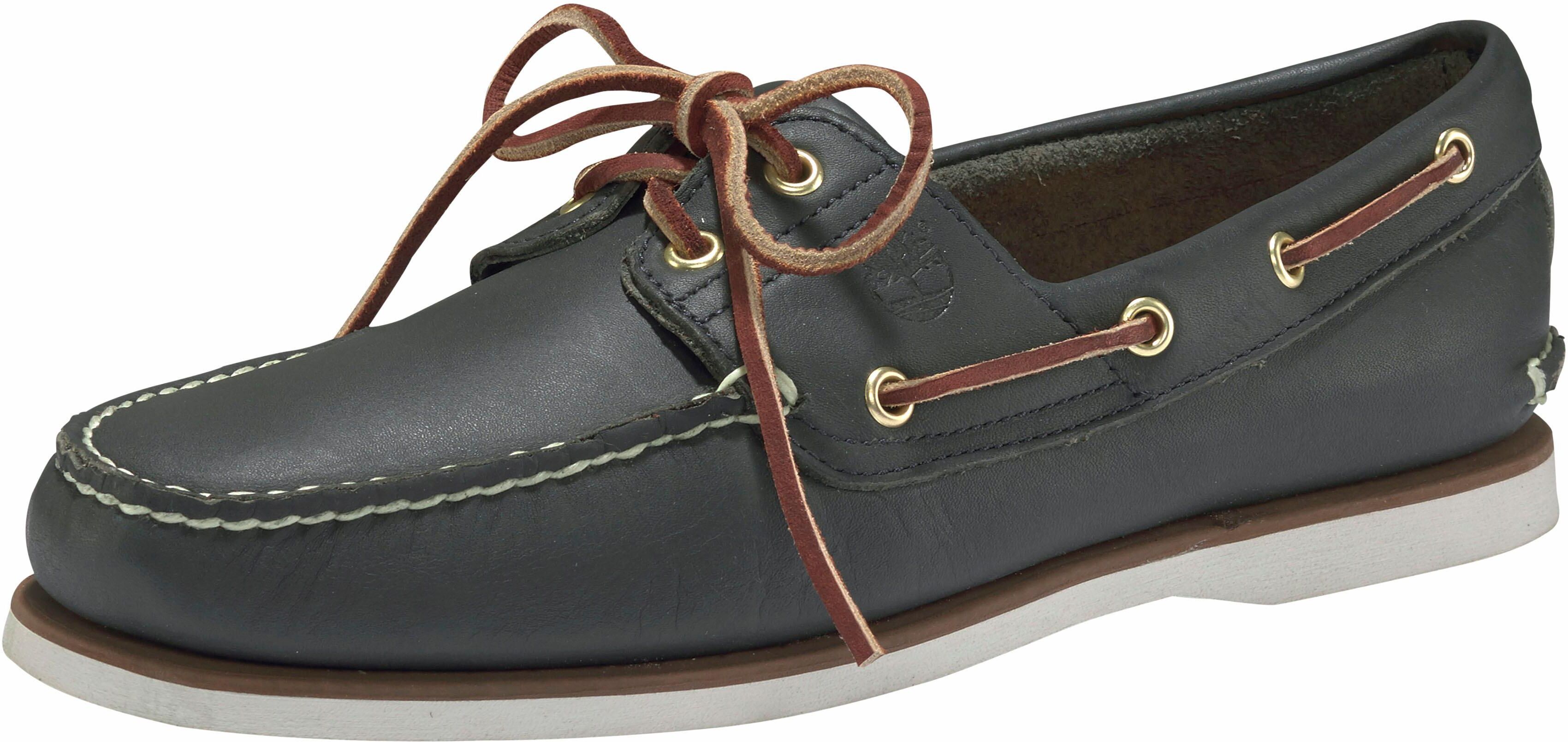 Bootsschuh TIMBERLAND "Men´s 2 Exe Boat Shoe", Herren, Gr. 43, blau (nautical, blau, wilderness), Leder, Schuhe Bootsschuh, Topseller