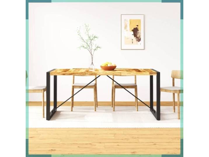 ASHATA Table à manger Bois de manguier brut 180 cm -FHE243997