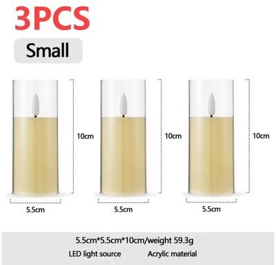 Inspired Living Realistic Flameless LED Candle With Moving Wick Battery Operated Home Decor s 3pcs