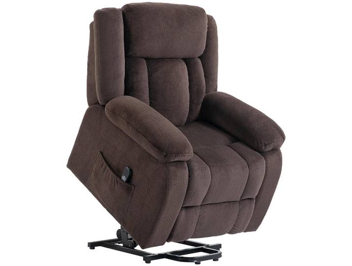 Homcom Fernsehsessel-Mit-Aufstehhilfe Polyester Stahl Braun, Füllung: Polyester,Polyester, 92x105x94 cm, Wohnzimmer, Sessel, Polstersessel