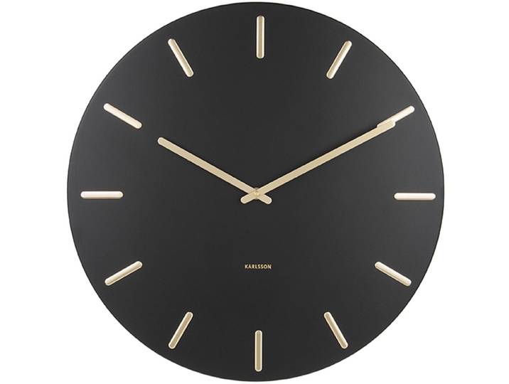 Karlsson Wandklok Charm - Zwart Staal met gouden wijzers - Ø45cm - Wandklok Scandinavisch