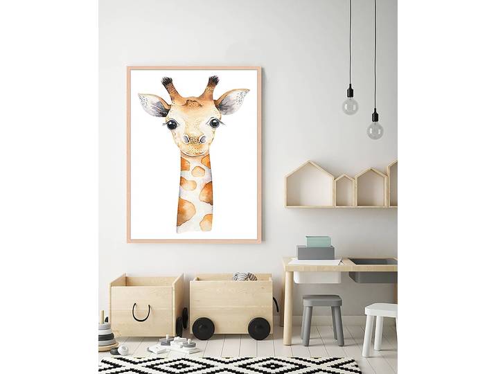 Tableau déco The Giraffe 63 x 83cm Multicolore