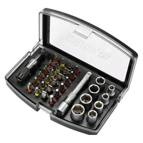 Yato Set Schraubendreher Endet Und Steckdosen 34 Stücke (Kreuz Phillips PH, Kreuz Pozidriv PZ, Sechskant (hexagonal)) (YT-04623)