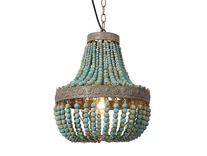 Newrays Holz Perle Kronleuchter Pendelleuchten Grau Blau Finishing Retro Vintage Antik K¨¹che Decke Lampe Armaturen