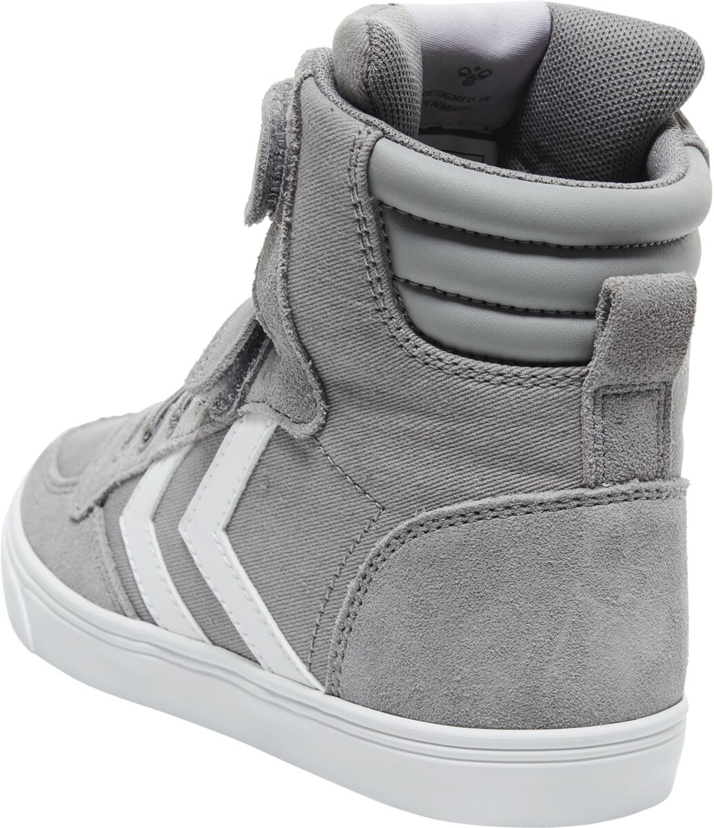 Sneaker HUMMEL "SLIMMER STADIL HIGH JR", Jungen, Gr. 27, grau, Leder, Textil, Schuhe Sneaker grau 27
