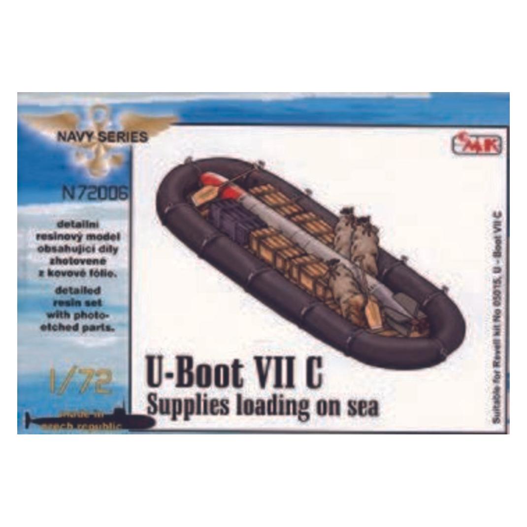 CMK U-Boot VII Supplies loading on sea (food, ammo boxes, boat, 1x torpedo) (129-N72006)
