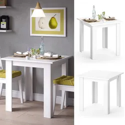 VICCO Esstisch KARLOS Esszimmertisch 80cm Weiß Wohnzimmer Küchentisch Tisch