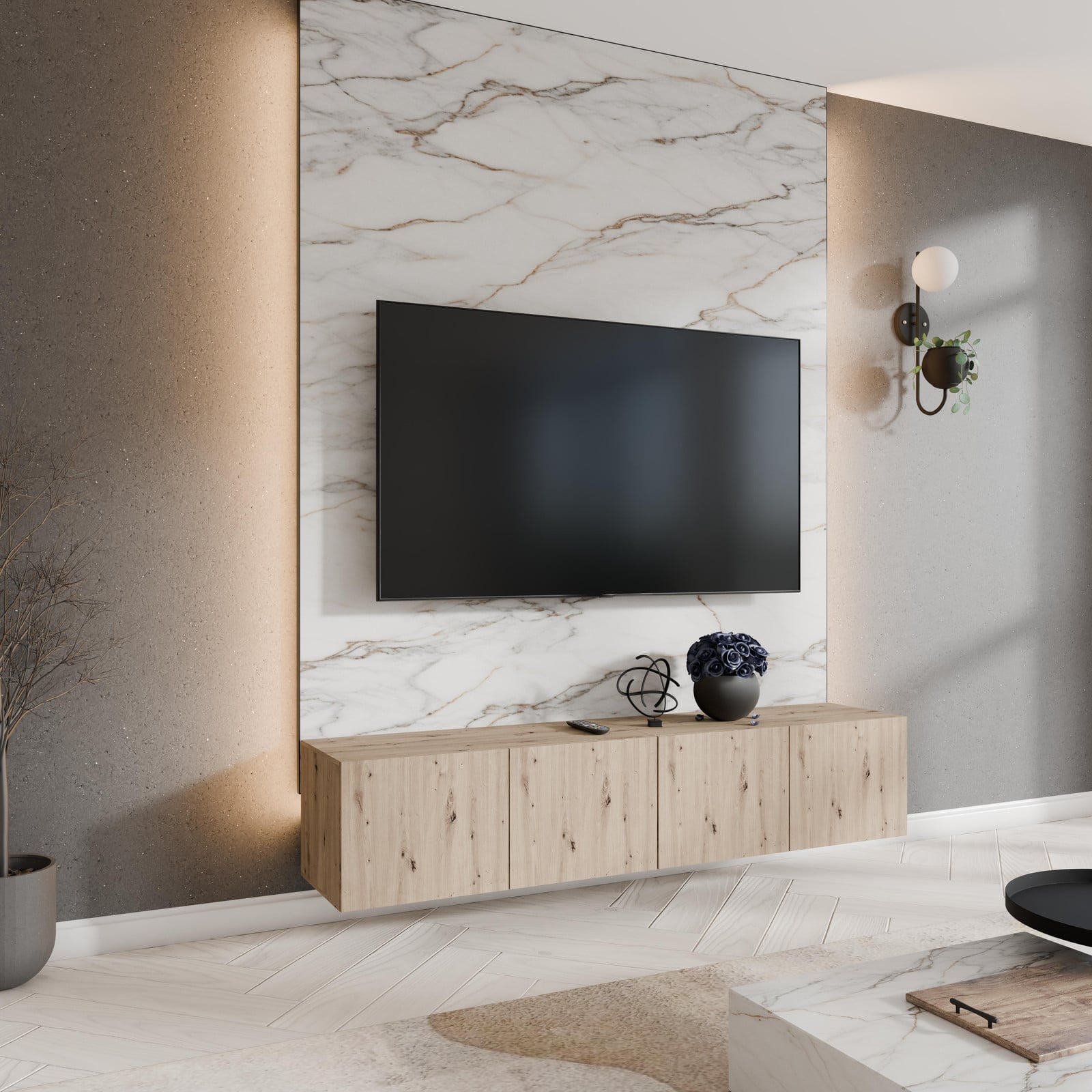 Margaret Hadas Lyon TV-meubel met modern design voor de woonkamer, 200 cm