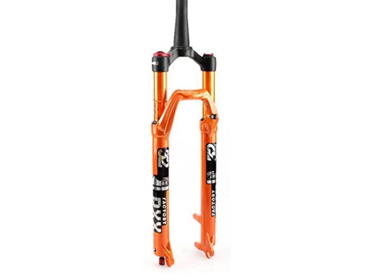 ZXGSXIOU 27,5/29 -Fahrradfedergabel, Luft-Mountainbike-Gabel, leichtes Aluminium, 100 mm Federweg, gerade/konisch, 9-mm-Schnellspanner, Zubehör