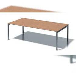 Bisley Cito Konferenztisch - Meetingtisch XXL Schreibtisch in Buche - Gestell: silber