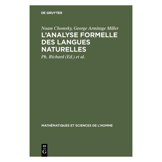 De Gruyter Chomsky:Lanalyse formelle des langues (Französisch, Hardcover, George Armitage Miller, Noam Chomsky) (67772780)