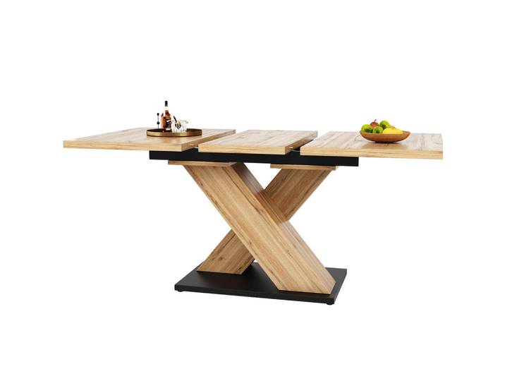 Redom Esstisch, MDF mit Auszug (Teleskop), 119-158,5/80/75 cm, Naturfarben, 80x75x119 cm, Esszimmer, Esstische