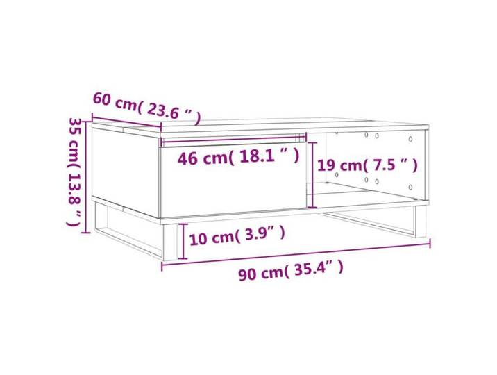NEW Table basse bar contemporaine blanc 90x60x35 c Table basse blanc 90x60x35cm - Bois d'ingénierie @6955822 3643anx46a