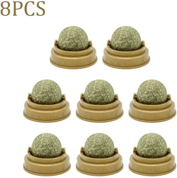 Inspire Picks Natural Catnip Ball Toys For Dental Care, Play & Digestive Support rotating Mint 8pcs