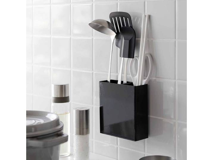 Support d'ustensiles de cuisine Tower 14 x 14 x 6cm Noir/Noir