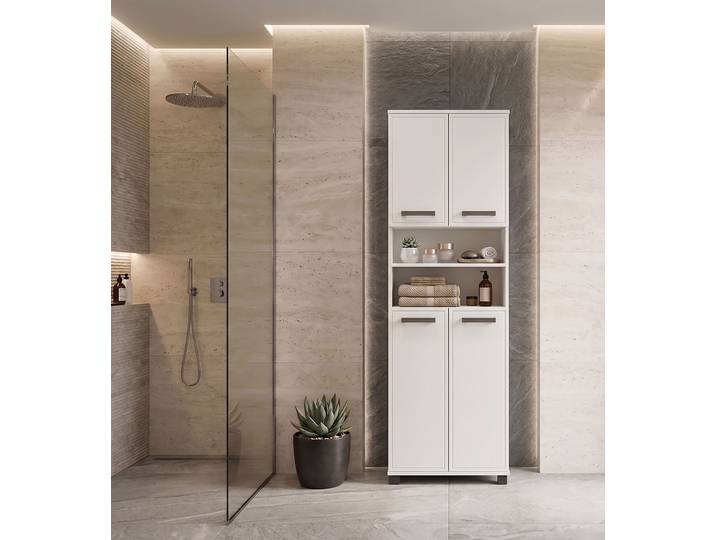 Placard haut Adana 60 x 181 x 33cm Blanc/Blanc
