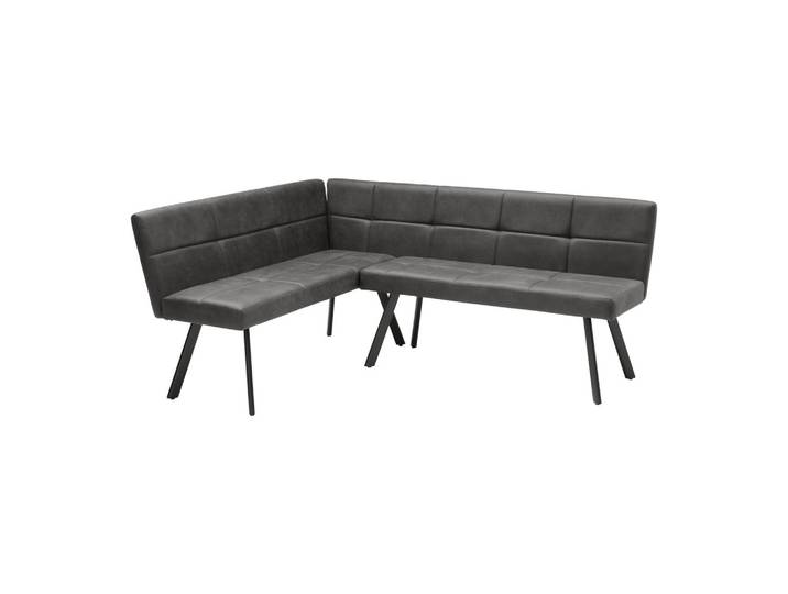 Eckbank Metall, Textil Grau