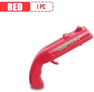Cozy Casa Charm Portable Cap Gun Bottle Opener And Flying Cap Launcher Party Tool red