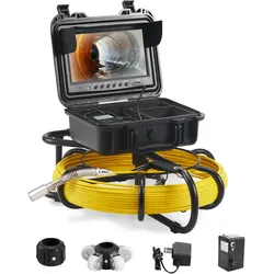 VEVOR Rohrkamera 50m 9 Zoll Inspektionskamera 1 Megapixel Kanalkamera 720P Endoskop-Kamera 12V 4500mAh Lithium-Akku 6 Stunden Rohrinspektionskamera IP68 Für Abwasserkanäle Abwassersysteme Abflüsse