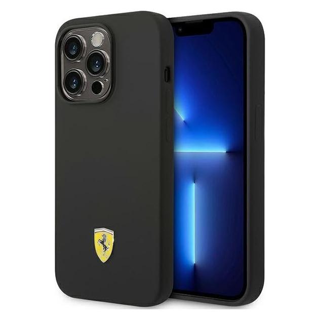 Ferrari FESSIHMP14LBK iPhone 14 Pro 6,1" czarny/black hardcase Silicone Metal Logo Magsafe (Apple iPhone 14 Pro) (FER000531-0)