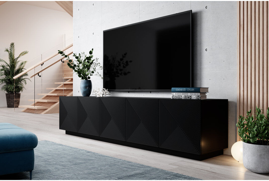 Latitude Run Abbigale TV Stand for TVs up to 55" Black 55"