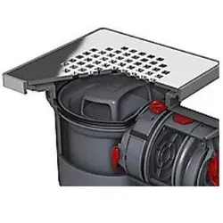ACO, Zubehör Sanitärinstallation, Junior kaelderafløb m.hv.lukke - 110mm. med 2 klapper og rustfri rist