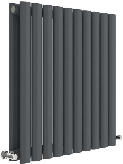Nuie Revive Vertical Designer Radiator Grey 60cm H x 58.6cm W x 7.8cm D