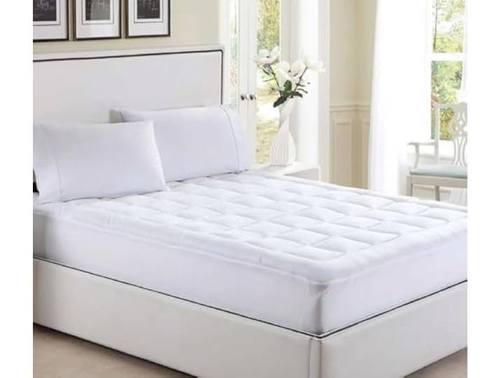 Matratzenauflage – Hohlfaser, Silikon, 5 cm – elastische Oberfläche – 100 % Perkal – 80 Fäden/cm² dicht gewebt (180 x 200 cm)