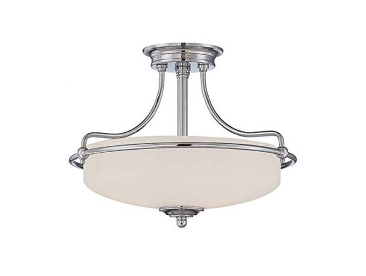 Quoizel QZ/GRIFFIN/SFSAN Deckenleuchte mit Einfassung oben, Nickel, 43,2 x 43,2 x 30,5 cm