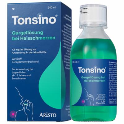 Aristo Pharma GmbH TONSINO Gurgel.b.Hals.1,5mg/ml Lsg.z.Anw.i.d.Mundh 240 ml 19129995