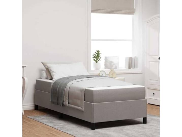 WDGJJFECNMUEHI Boxspringbett mit Matratze Taupe 90 x 190 cm Stoff Boxspringbett mit Matratze Taupe 90x190 cm Stoff Einzelbett Lattenrost Taschenfederkern stabil modern Schlafzimmer