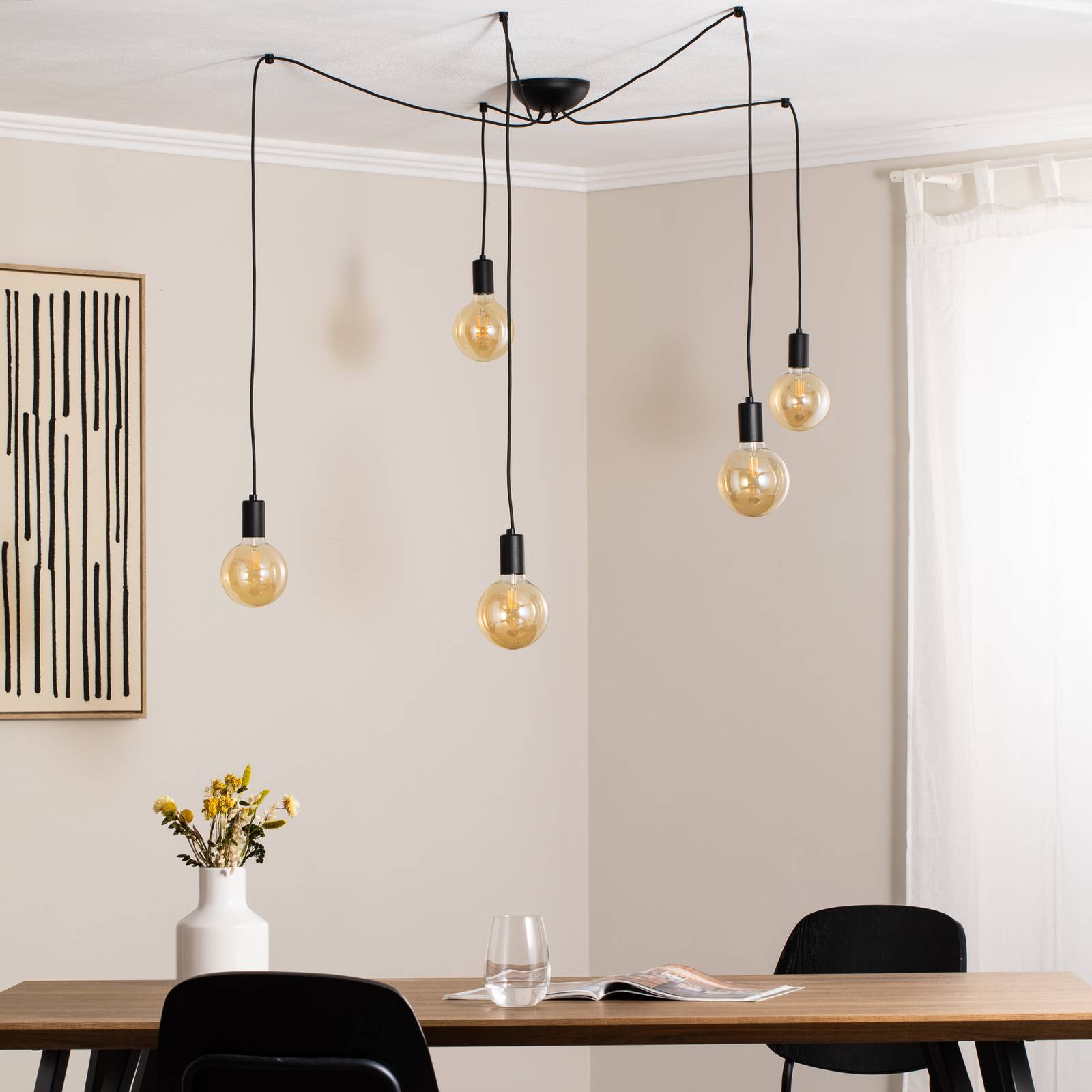 Hängelampe Spider Nowodvorski Lighting, dimmbar, schwarz, für Wohn- / Esszimmer, Modern, Pendelleuchte