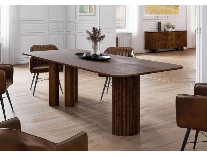 Esstisch Mango 240x100x77 dunkelbraun lackiert FLORENZ #212