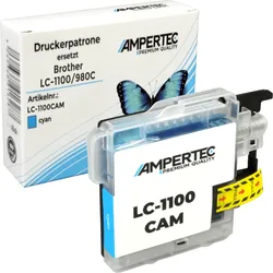 Kompatible Tinte ersetzt Brother LC-1100C LC-980C Universal  cyan